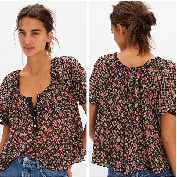 NWT Free People Astra Peasant Top